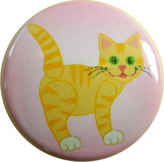 Katze Button süßes Kätzchen rosa - zum Schließen ins Bild klicken